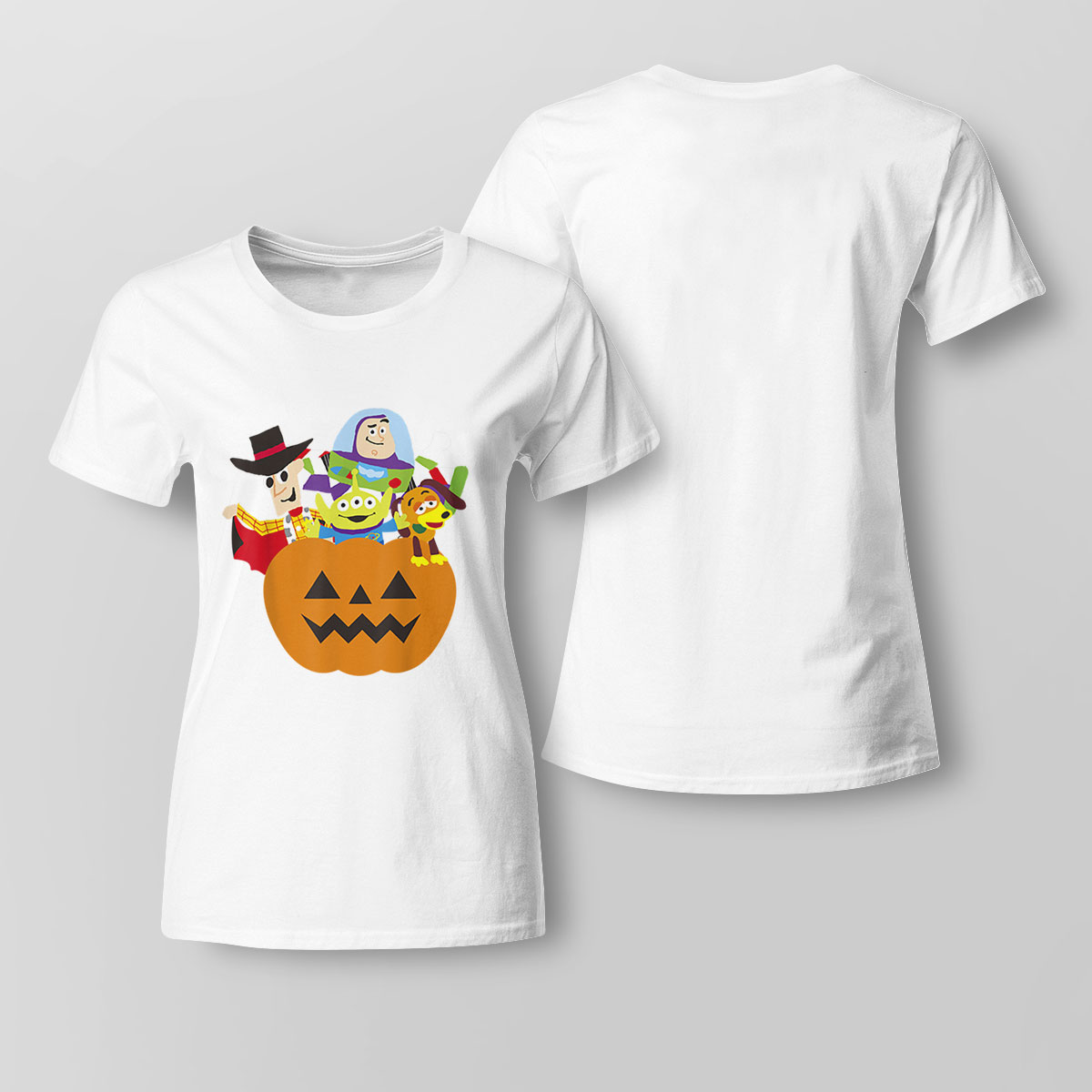 Disney Pixar Toy Story Halloween Pumpkin T Shirt Long Sleeve, Ladies Tee