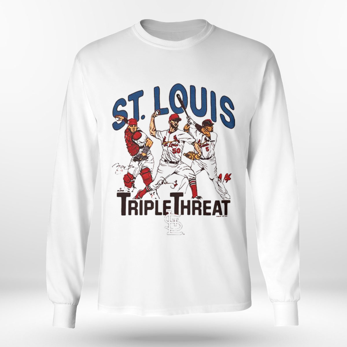 St Louis Cardinals Triple Threat Molina Wainwright Pujols Signatures Shirt  Sweatshirt, Tank Top, Ladies Tee