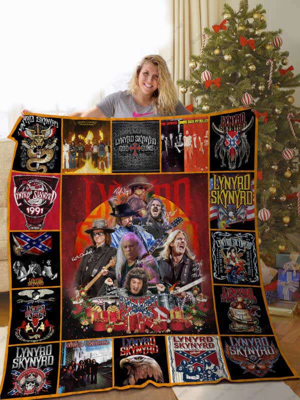 Lynyrds Skynyrd Band Christmas Fleece Quilt Blanket Premium