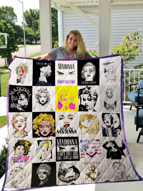Madonna Whos That Girl Throw Fleece Quilt Blanket Premium