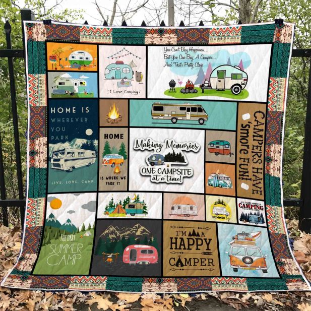 Making Memories One Campite At A Time Fleece Quilt Blanket Gift