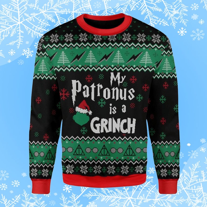 My Patronus Is Grinch Ugly Christmas Sweater Gift Xmas