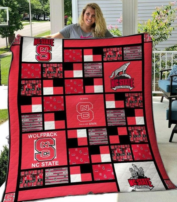 Nc State Wolfpack Ncaa Collection Combined Love Fleece Quilt Blanket Comfortable