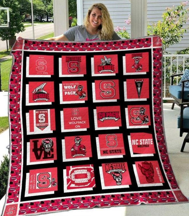 Nc State Wolfpack Ncaa Collection Combined Fleece Quilt Blanket Comfortable