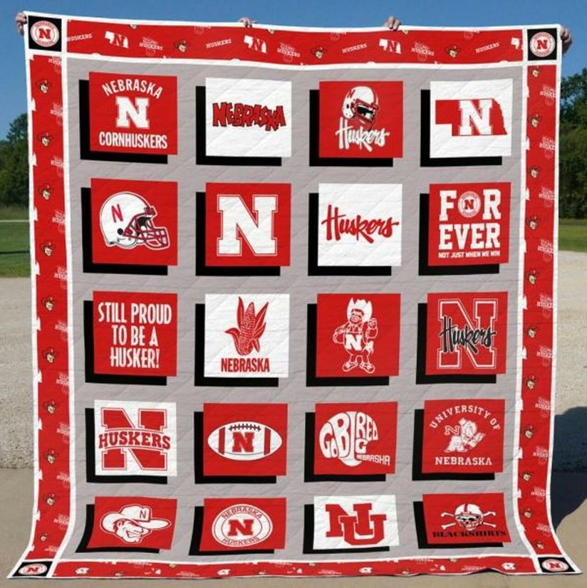 Nebraska Cornhuskers Ncaa Fleece Quilt Blanket Premium