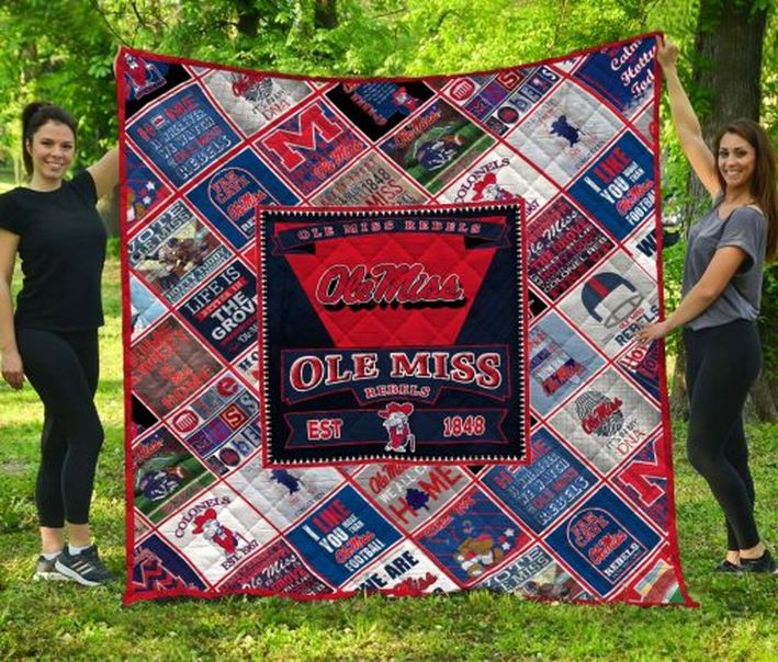 Ole Miss Rebels Ncaa Fleece Quilt Blanket Gift