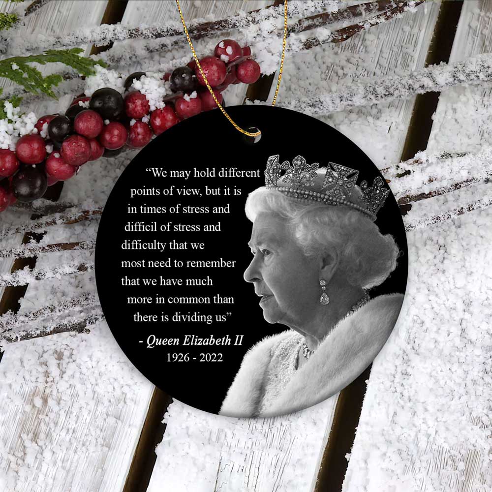Queen Elizabeth Memorial Quotes Ornament Rip Her Majesty Commemorative Keepsake