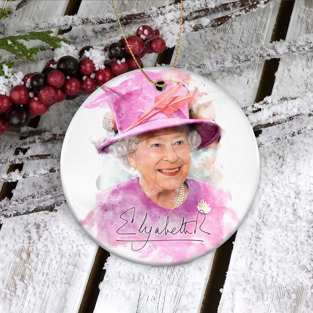 Rip Her Majesty Commemorative Keepsake Uk Flag Queen Elizabeth Memorial Ornament Xmas Tree Decor