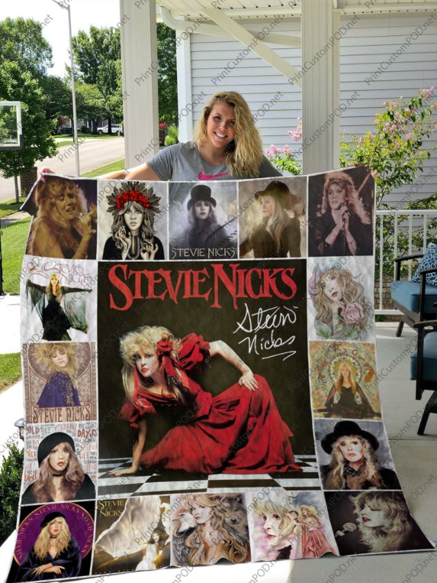 Stevie Nicks Signed Retro Fleece Quilt Blanket Comfortable
