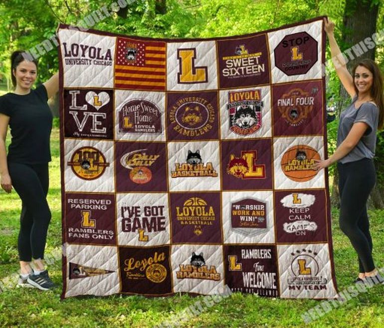 Sweet Sixteen Ncaa Loyola Ramblers Collection Fleece Quilt Blanket Gift