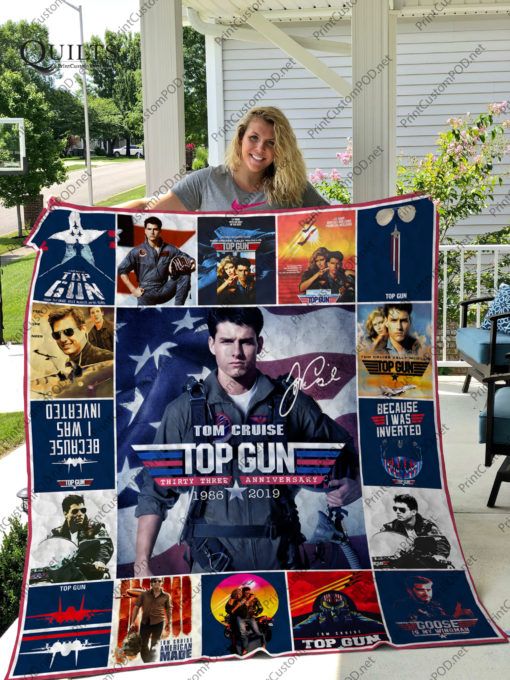Top Gun Tom Cruise 1986 2019 Fleece Quilt Blanket Gift