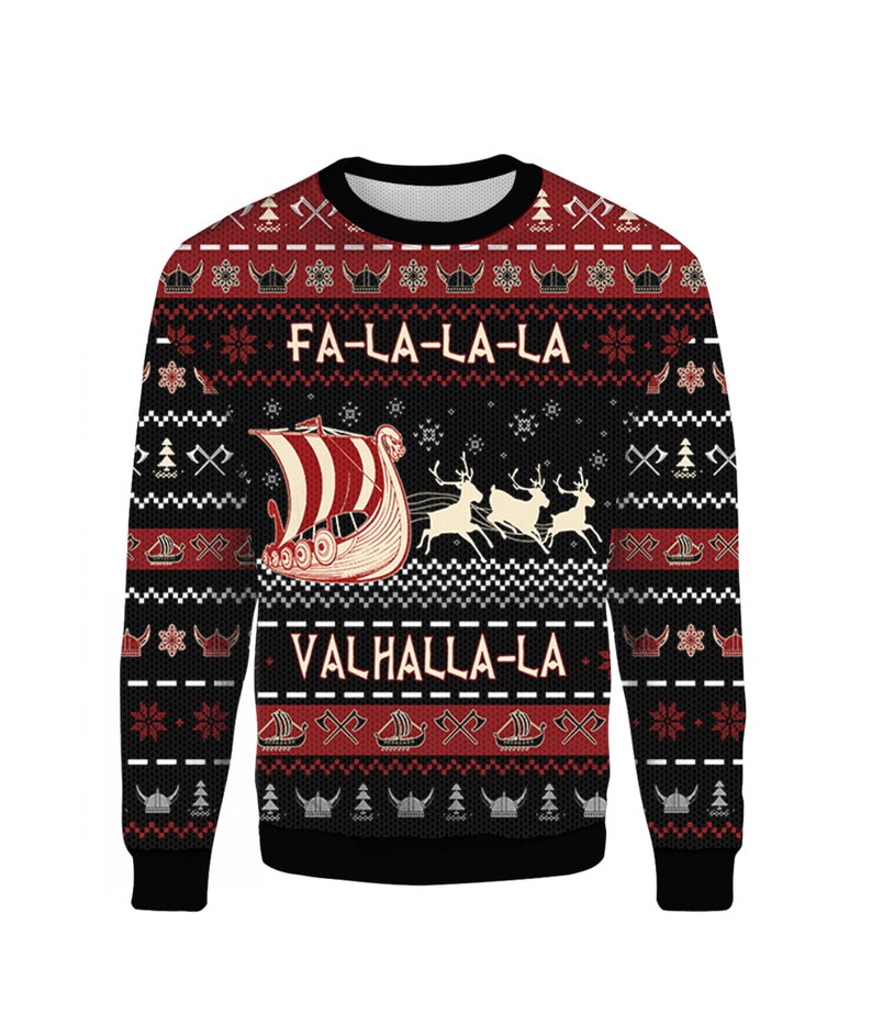 Viking Falalala Valhalla Ugly Christmas Sweater Knitted Sweater