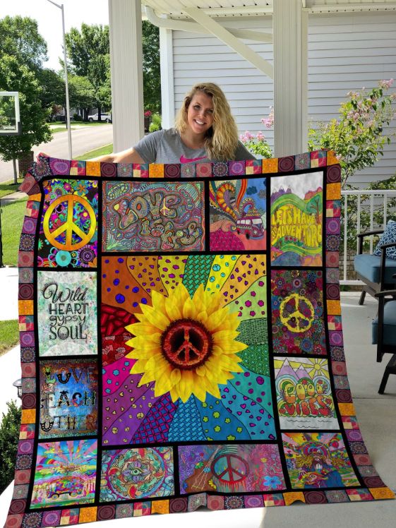 Woodstock Gypsy Ornamental Hippie Fleece Quilt Blanket Gift