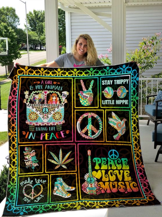 Woodstock Gypsy Ornamental Hippie Fleece Quilt Blanket Gift