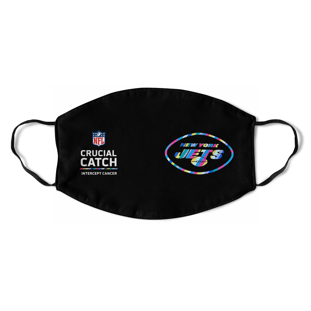 New York Jets Nfl Crucial Catch Multicolor Face Mask Cloth Reusable