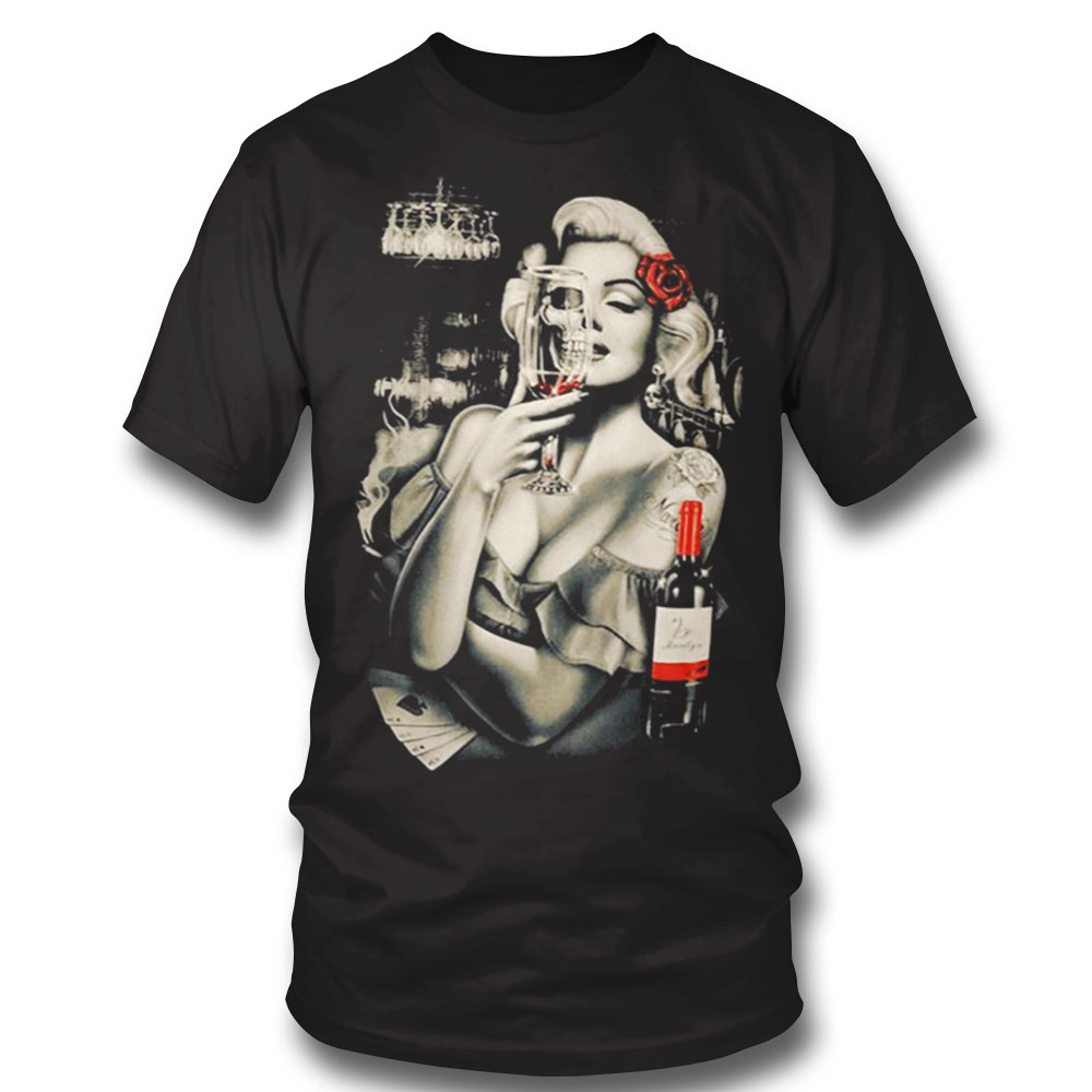 50s Design Marylin Monroe Wine Shirt Long Sleeve, Ladies Tee