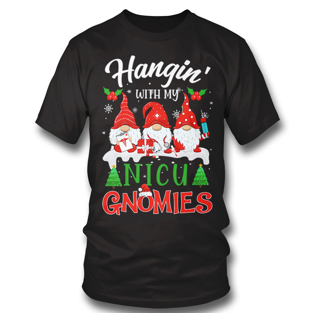 Hanging With My Nicu Gnomies Santa Hat-shirt Long Sleeve, Ladies Tee