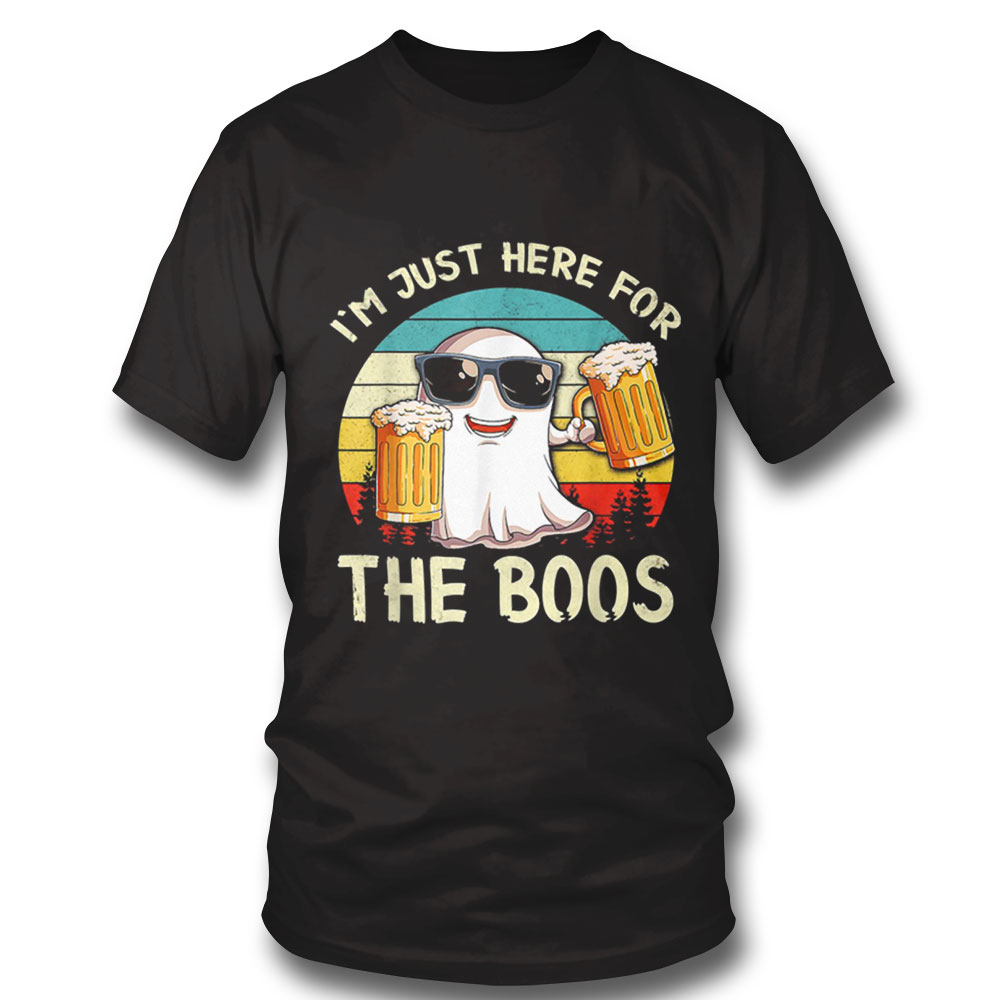 Im Just Here For The Boos Funny Halloween Beer Lovers Drink T-shirt Long Sleeve, Ladies Tee