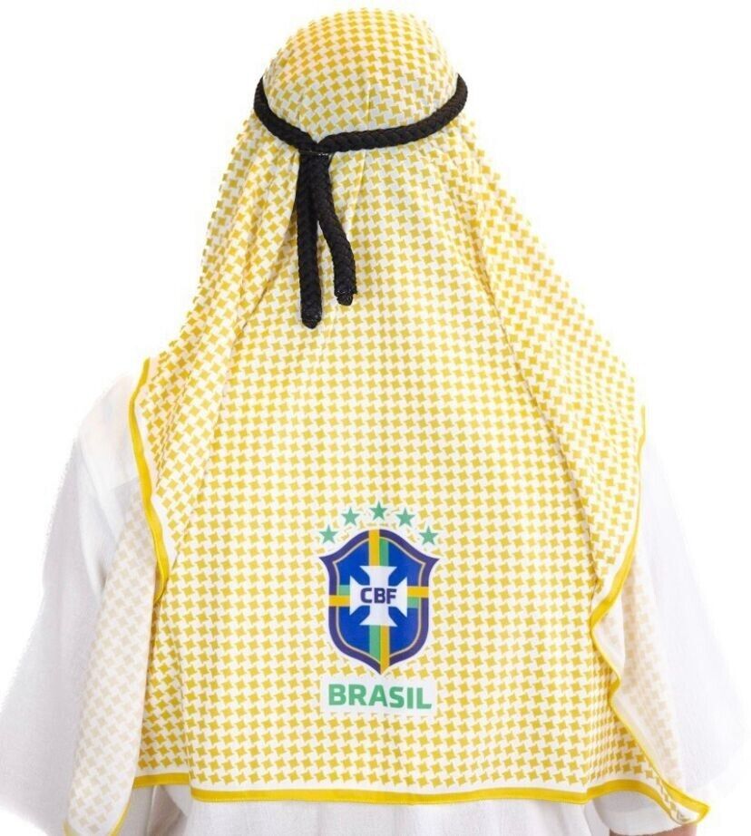 2022 World Cup Turban Brazil Keffiyeh Shemagh Wrap Headwear Scarf Ghutra Scarf