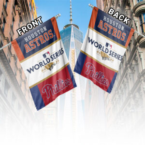Vertical Flag 2 Official Houston Astros vs Phillies 2022 ALCS World Series Champs Gear Flag