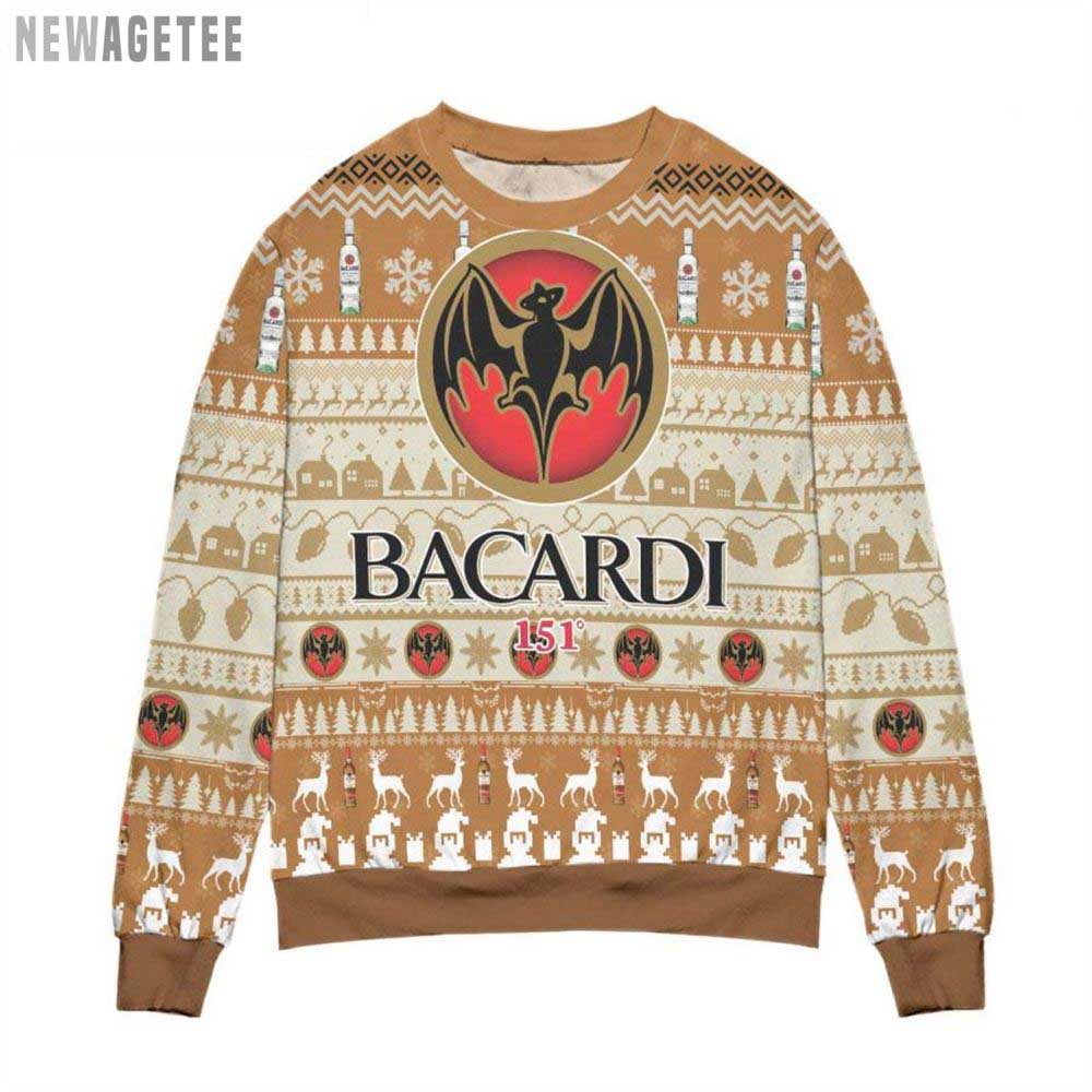 Bacardi 151 Bat Rum Ugly Christmas Sweater Knitted Sweater
