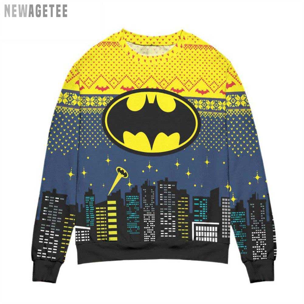 Batman Gotham City Nights Ugly Christmas Sweater Knitted Sweater