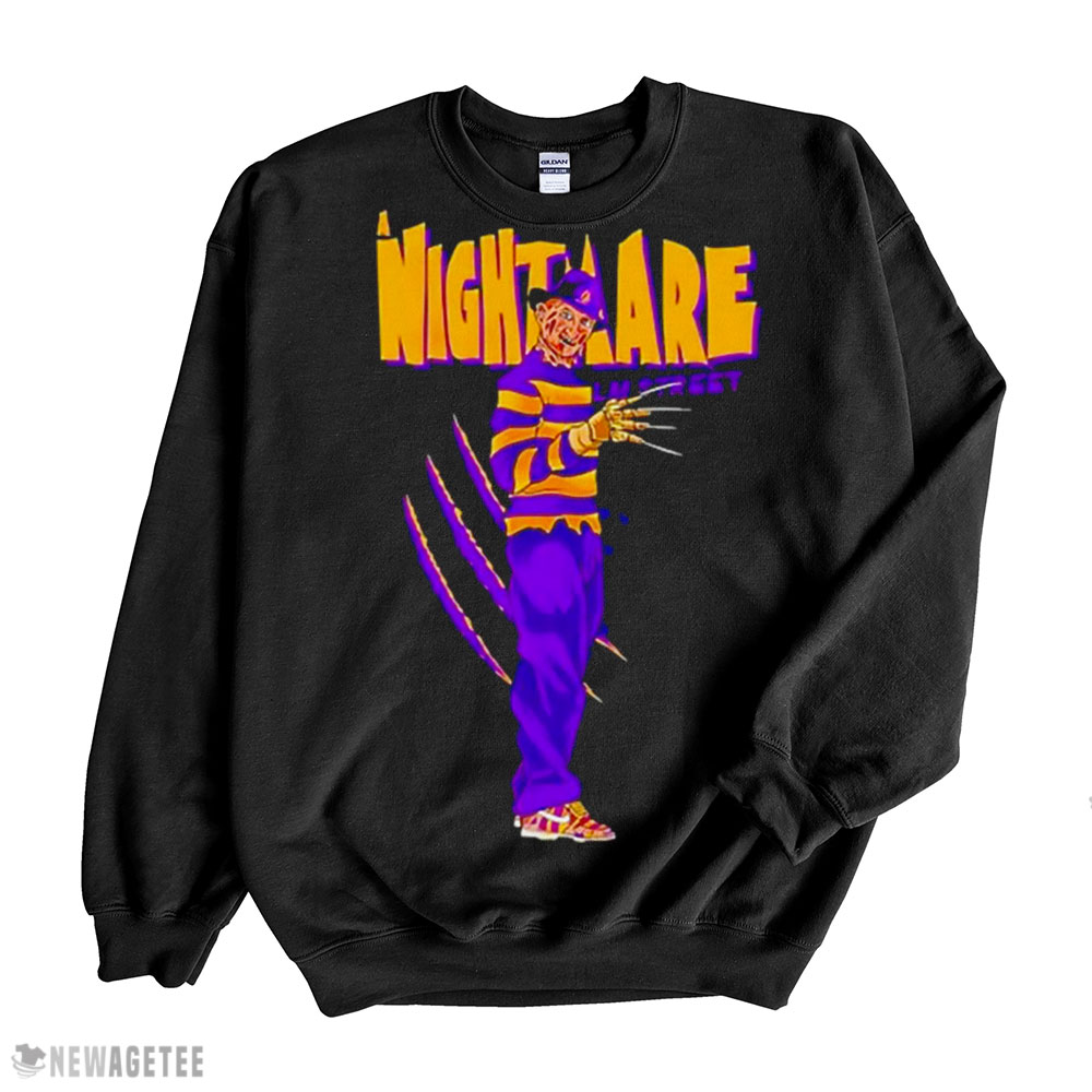 A Nightmare On Elm Street Freddy Krueger Los Angeles Lakers Halloween Shirt Sweatshirt, Tank Top, Ladies Tee