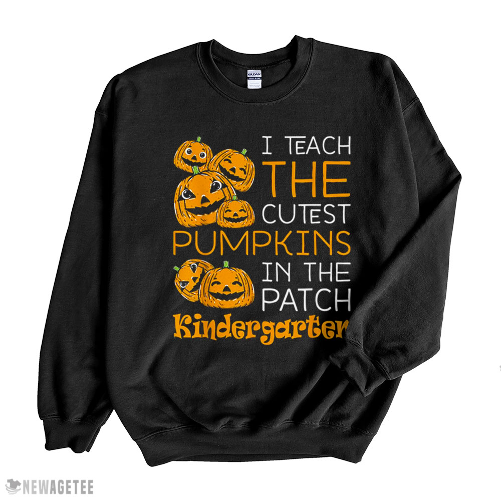 Halloween Teacher I Teach The Cutest Kindergarten Pumpkins Halloween Teacher T Hoodie T-shirt Long Sleeve, Ladies Tee