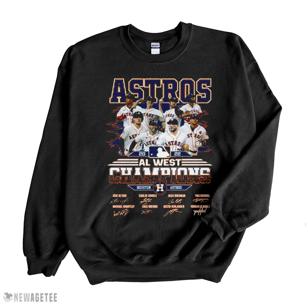 Houston Astros 2022 Al West Champions Signatures Hoodie T-shirt Long  Sleeve, Tank Top