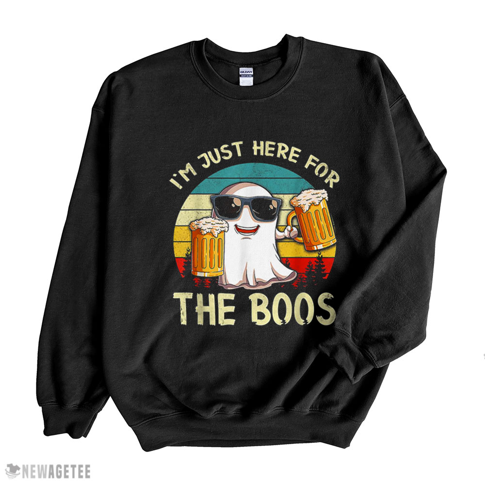 Im Just Here For The Boos Funny Halloween Beer Lovers Drink T-shirt Long Sleeve, Ladies Tee