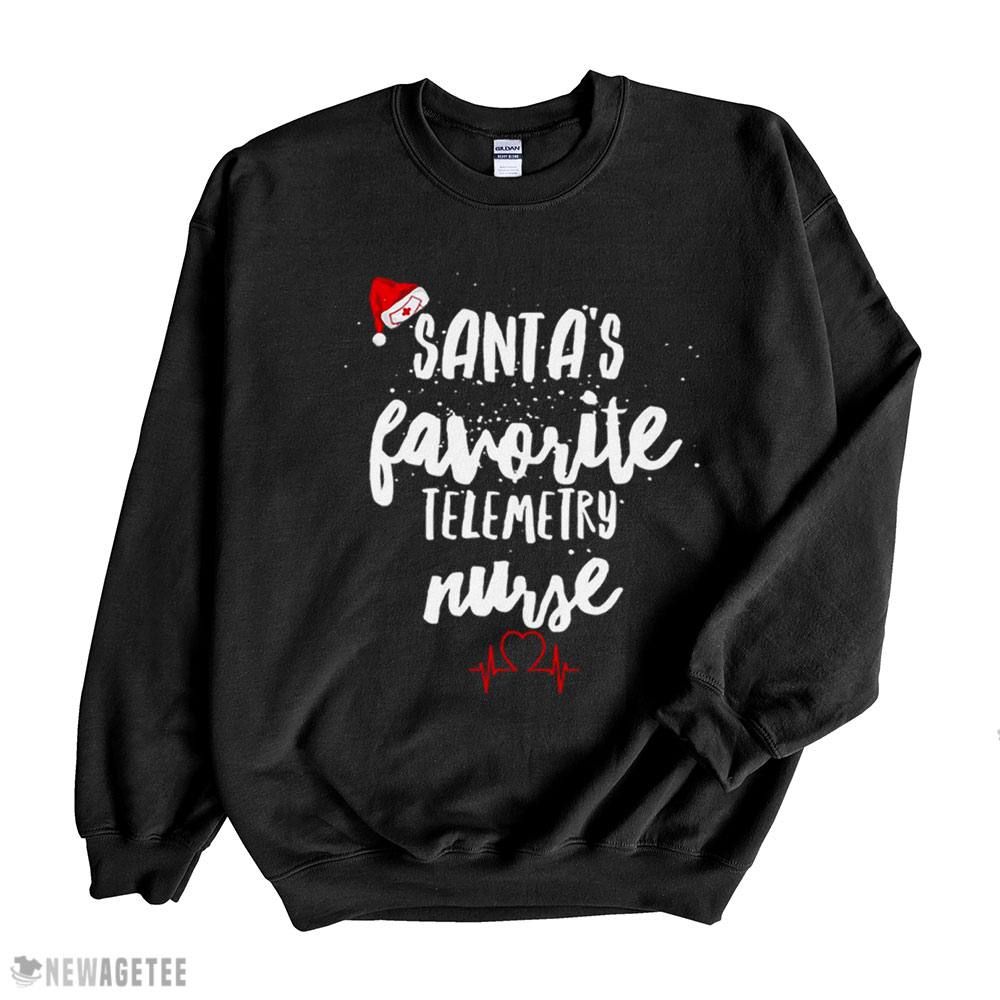 Santas Favorite Telemetry Nurse Christmas T-shirt Long Sleeve, Ladies Tee