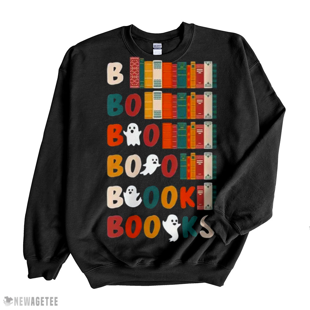 Womens Boooks Ghosts Funny Halloween Teacher Book Library Reading Shirt Sweatshirt, Tank Top, Ladies Tee