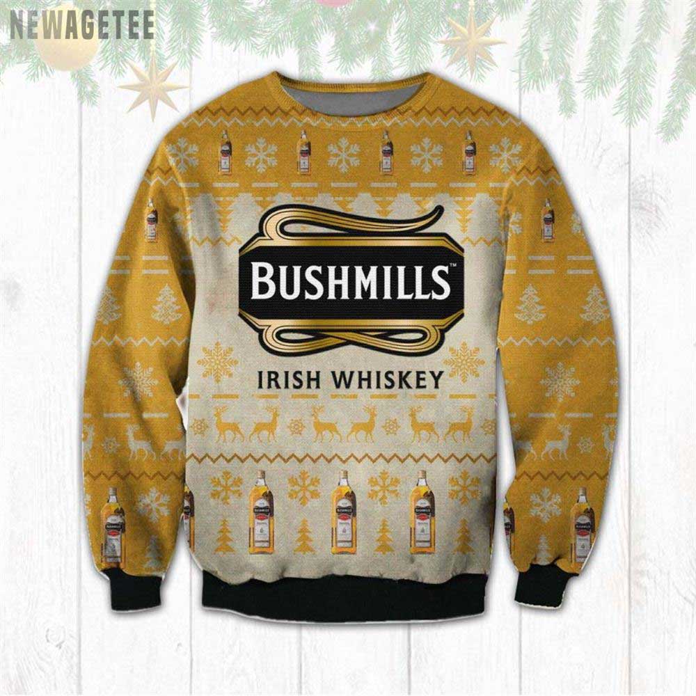 Bushmills Original Irish Whiskey 1608 Ugly Christmas Sweater Knitted Sweater