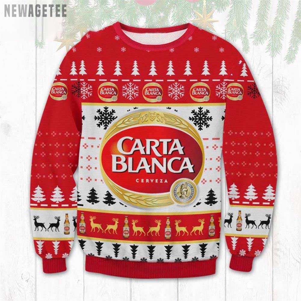 Carta Blanca Mexican Lager Beer Ugly Christmas Sweater Gift Xmas