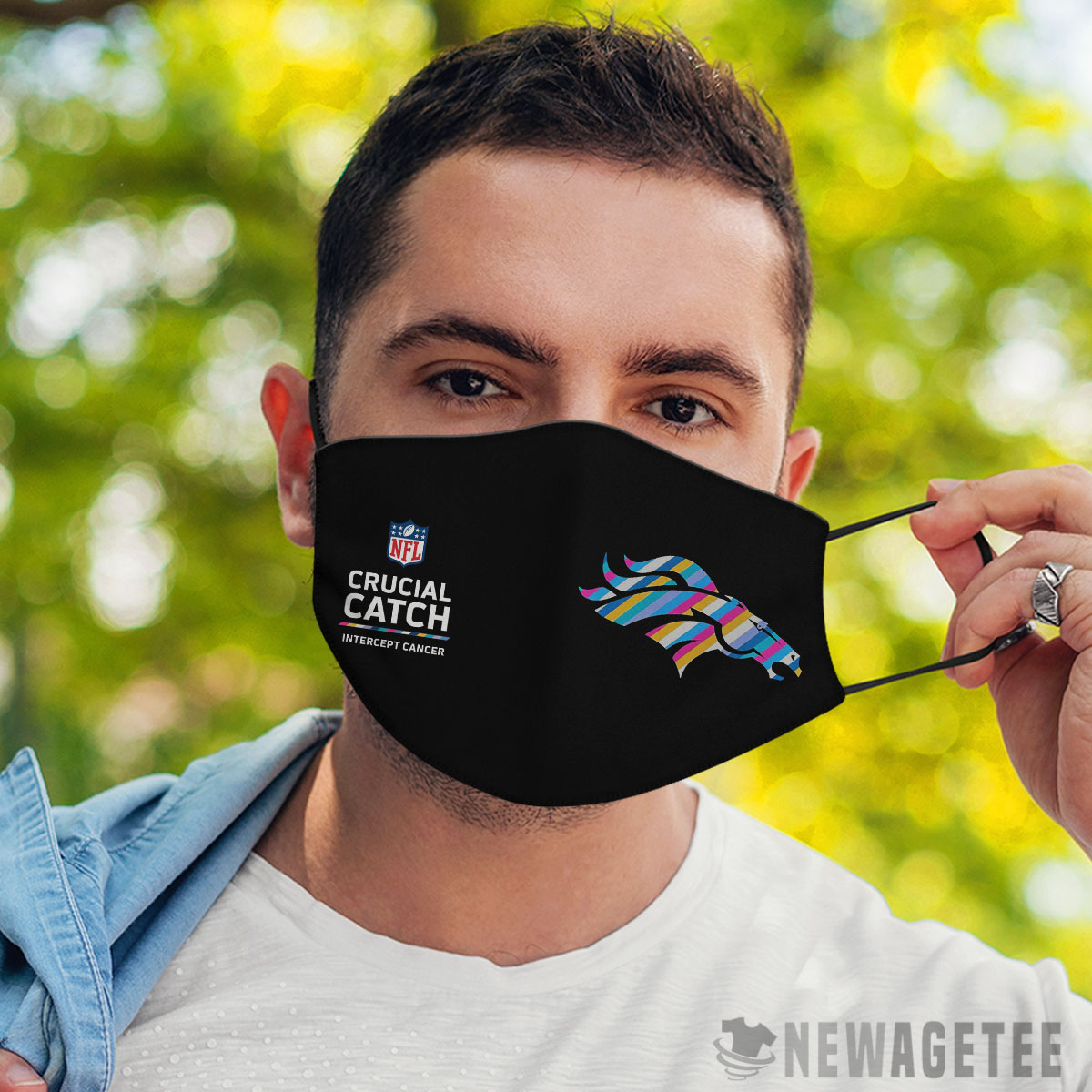 Denver Broncos Nfl Crucial Catch Multicolor Face Mask Anti-pollution
