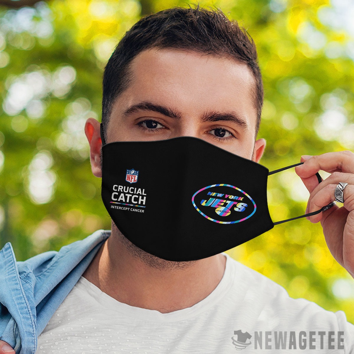 New York Jets Nfl Crucial Catch Multicolor Face Mask Cloth Reusable