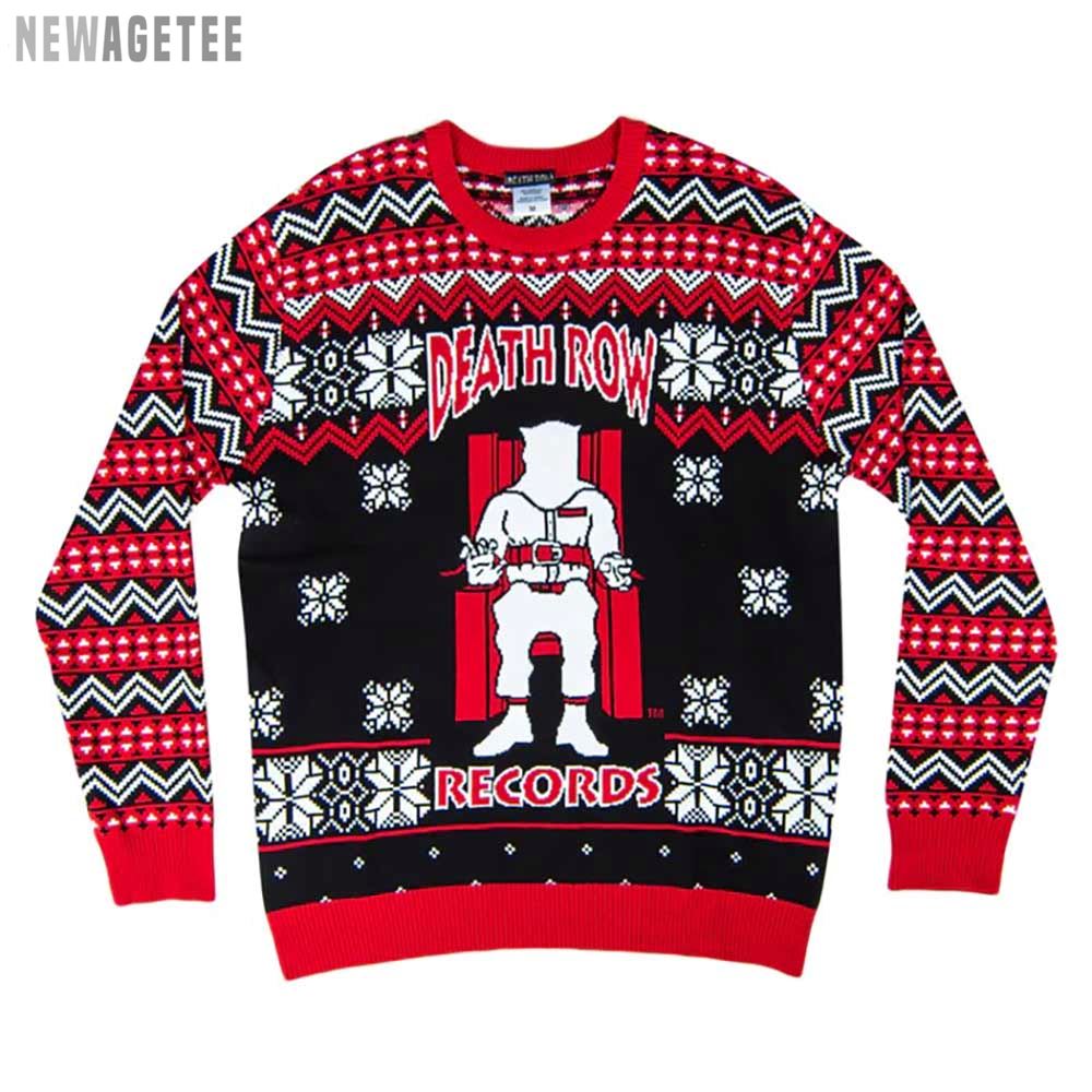 Death Row Records Ugly Christmas Sweater Knitted Sweater