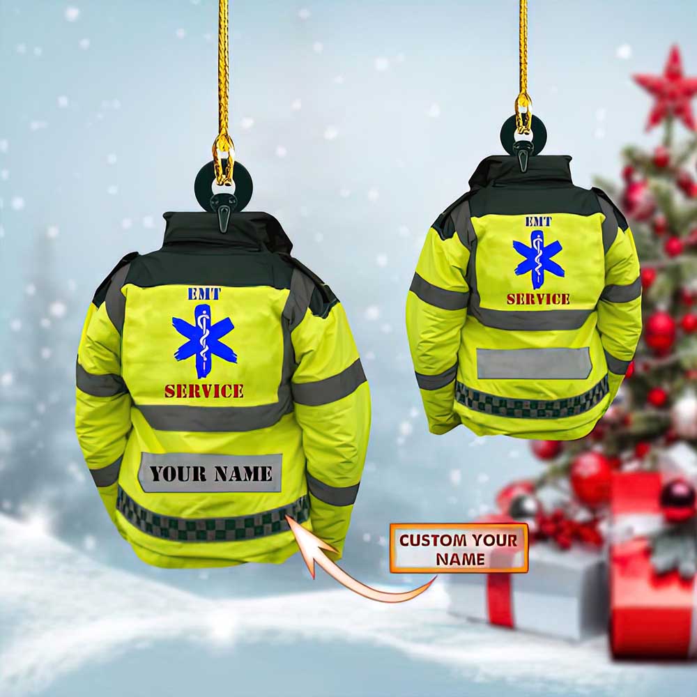 Emt Ems Paramedic Ornament Emt Gift Emergency Medical Technician Emt Flat Wooden Christmas Ornament Xmas Tree Decor