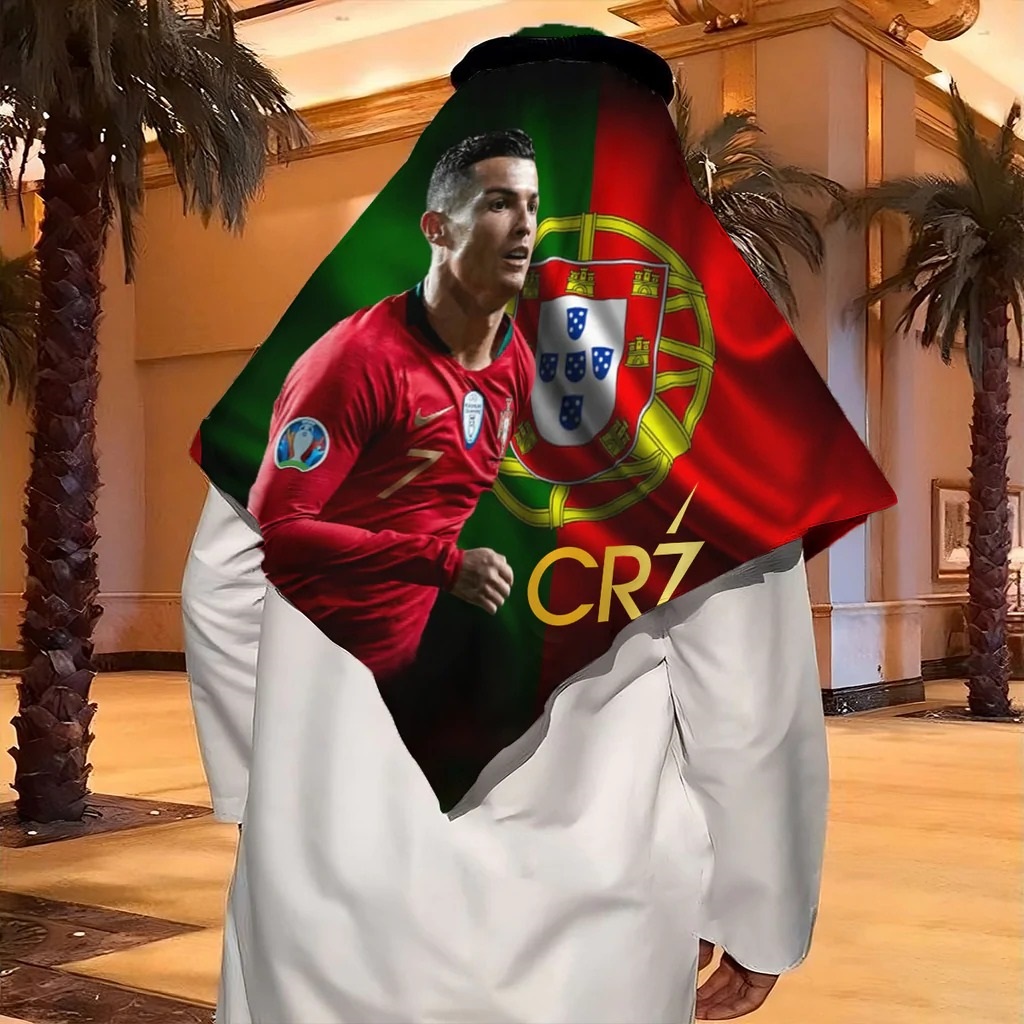 Portugal 2022 World Cup Keffiyeh Shemagh Wrap Headwear Scarf For Fan Football Gift
