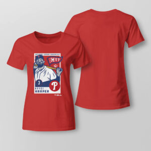 red Lady Tee Philadelphia Phillies Bryce Harper National League Champions MVP 2022 T Shirt