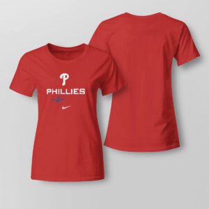 red Lady Tee Philadelphia Phillies Nike Red 2022 Postseason