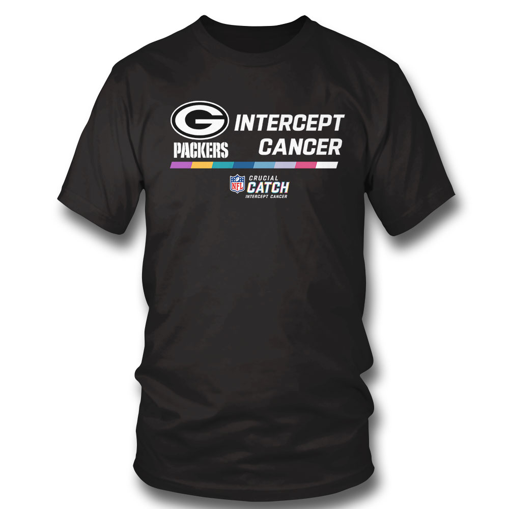 Green Bay Packers 2022 Nfl Intercept Cancer Crucial Catch Therma Performance Pullover Hoodie T-shirt