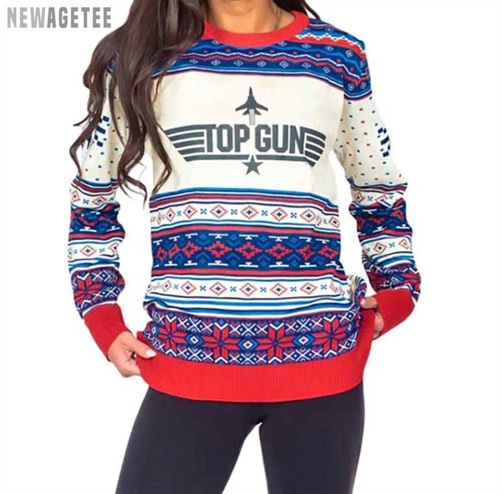 Top Gun Maverick Fighter Jet Ugly Christmas Sweater Gift Xmas