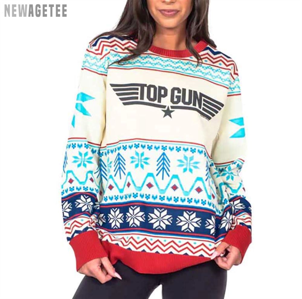 Top Gun Maverick Fighter Jet Ugly Christmas Sweater Gift Xmas