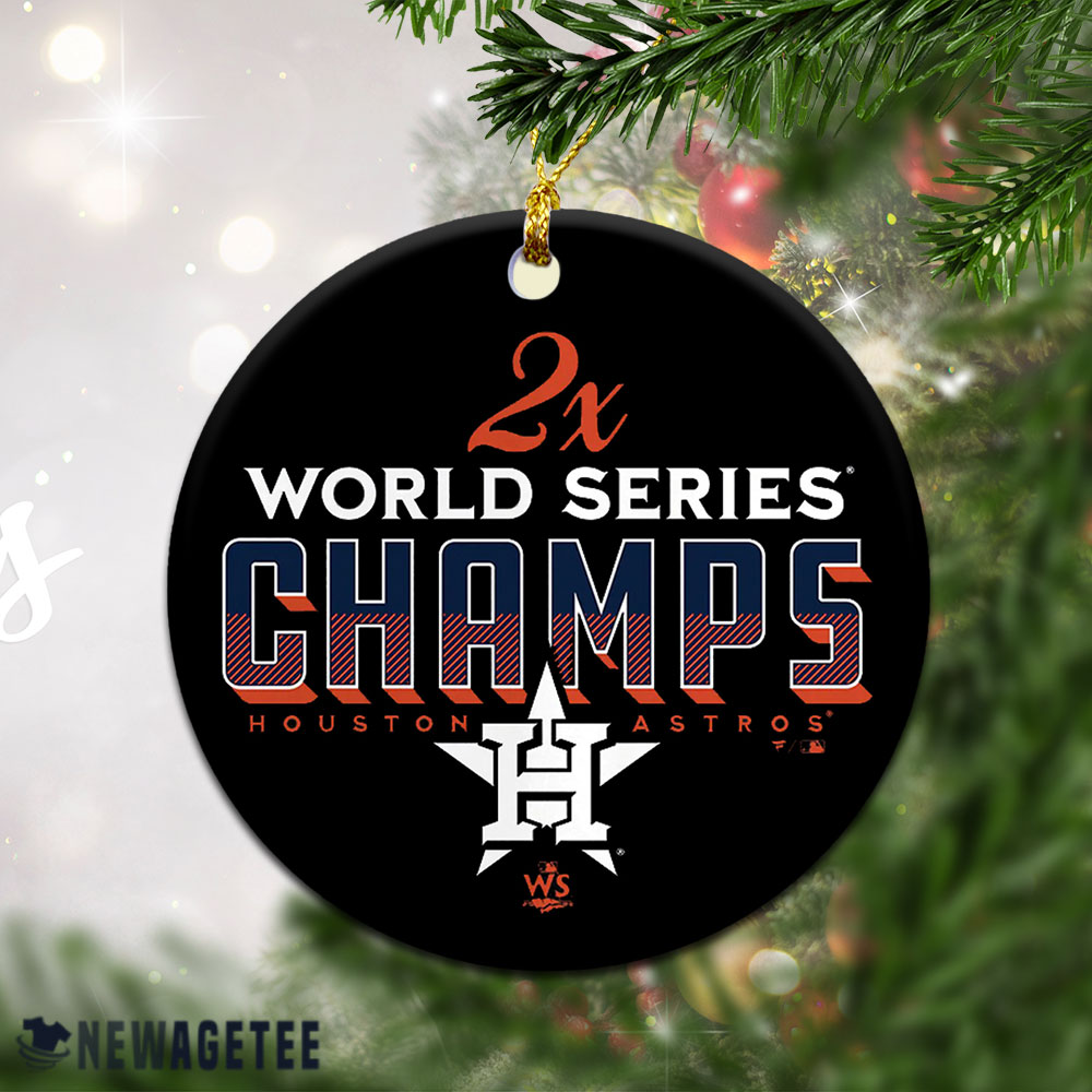 Houston Astros Two-time World Series Champions Trophy Case Addition Ornament Xmas Tree Decor