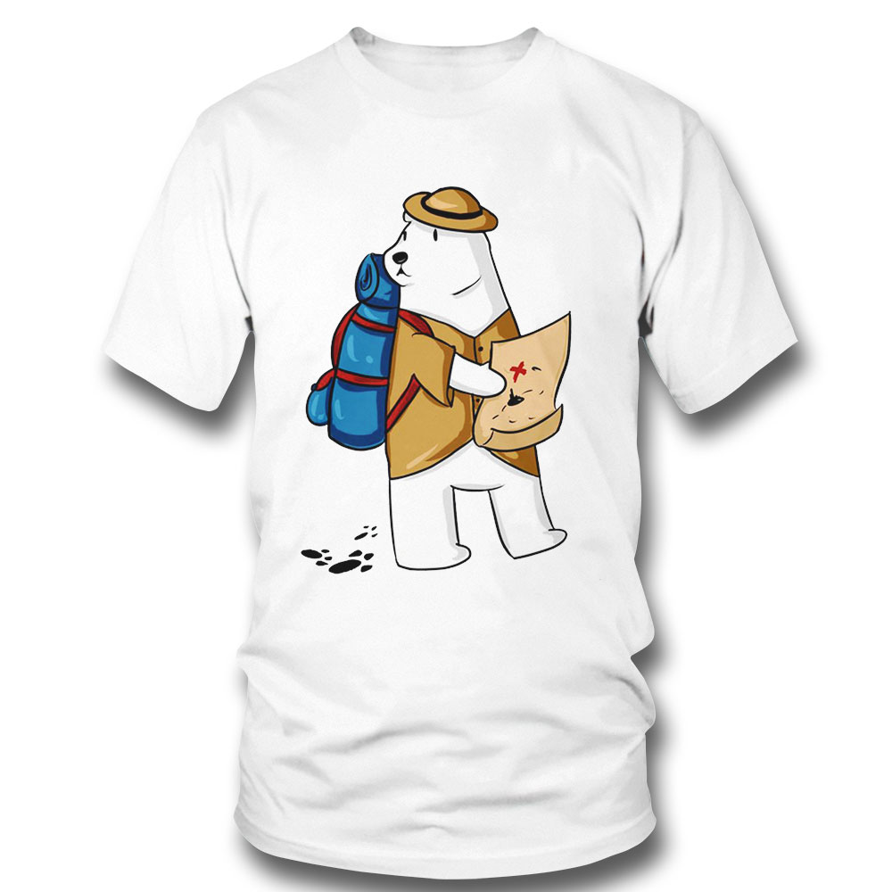 Polar Bear Goes Camping Hiking Hoodie Shirt