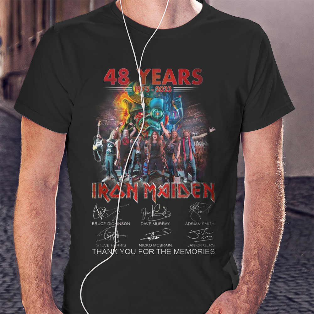 48 Years 1975 – 2023 Iron Maiden Thank You For The Memories T-shirt