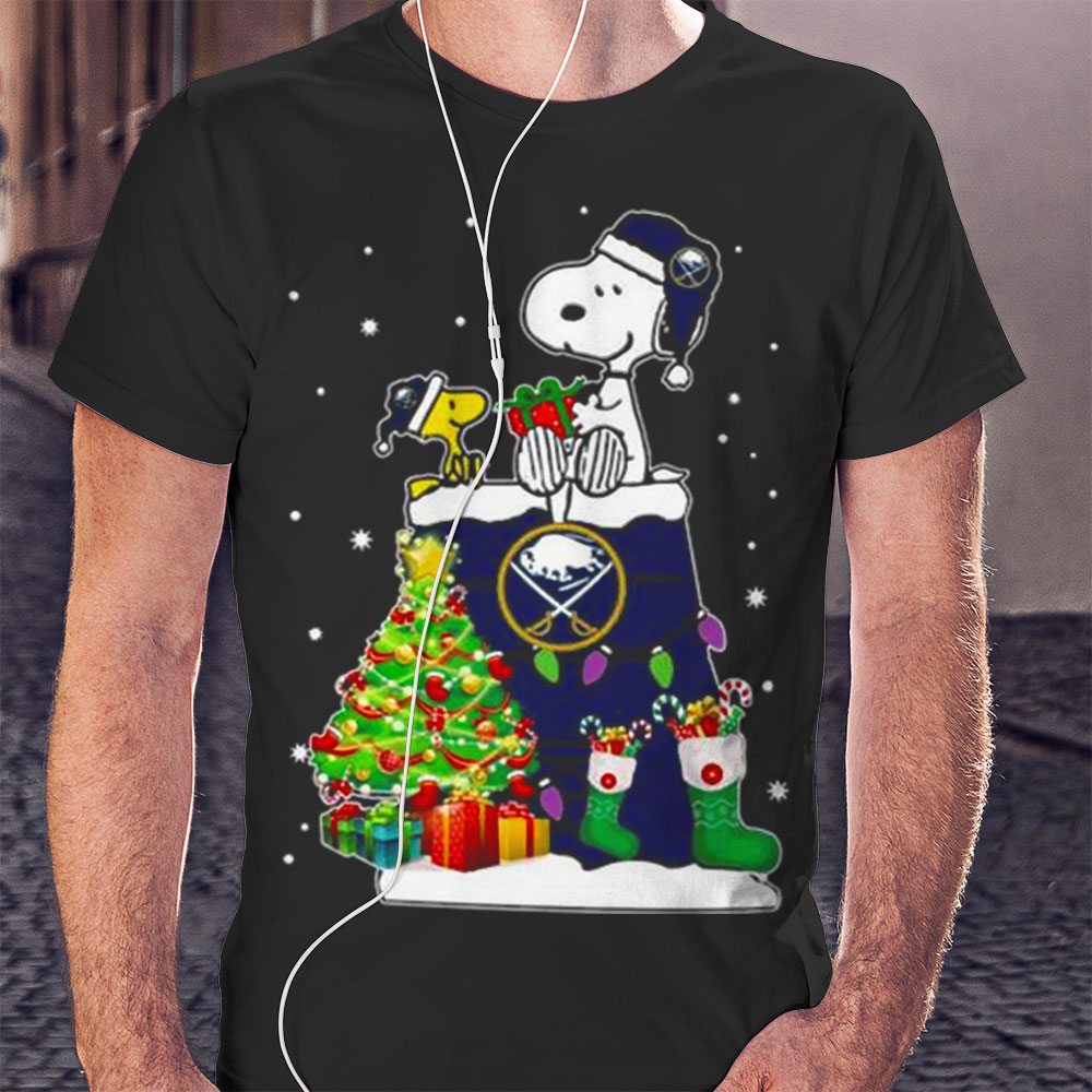 Santa Buffalo Sabres Snoopy And Woodstock Christmas Shirt
