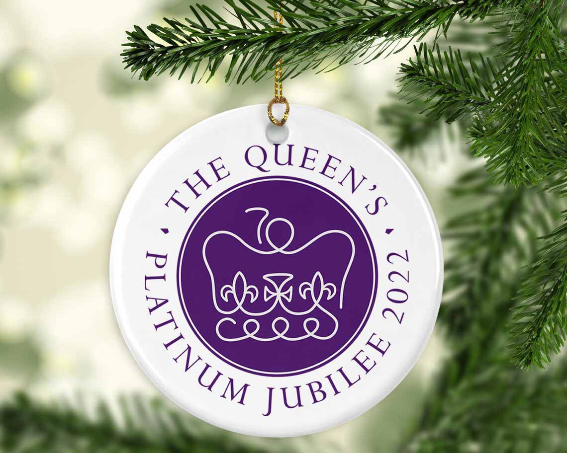 2022 Elizabeth Ii The Queens Platinum Jubilee Emblem Christmas Ornament Decoration