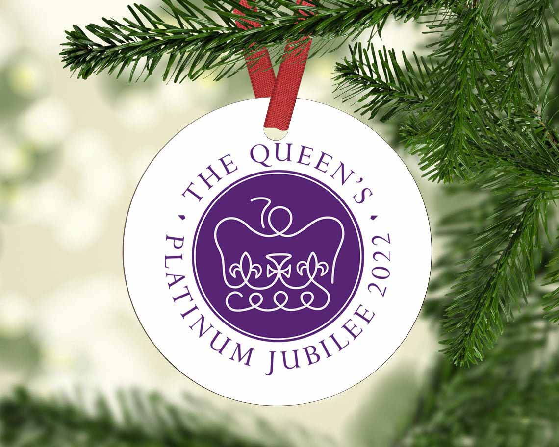 2022 Elizabeth Ii The Queens Platinum Jubilee Emblem Christmas Ornament Decoration